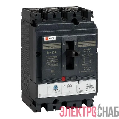 Выключатель автоматический 3п 100/25А 36кА ВА-99C Compact NS PROxima EKF mccb99C-100-25