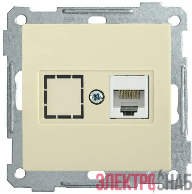 Механизм розетки компьютерной СП Bolero РК11-1-Б RJ45 кат.6 крем. IEK EKB16-01-K33