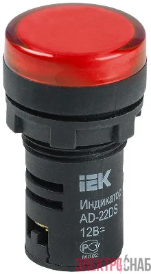 Лампа светосигнальная AD22DS d22мм 12В AC/DC красн. KARAT IEK BLS10-ADDS-012-K04