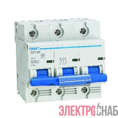 Выключатель автоматический модульный 3п 100А 10кА 8-12In DZ158-125H (R) CHINT 158093