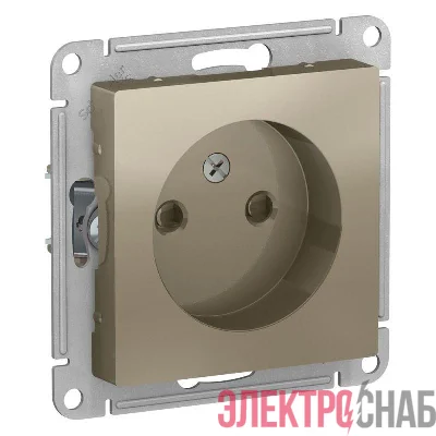 Розетка 1-м СП AtlasDesign 16А IP20 без заземл. защ. шторки механизм шампань SE ATN000549