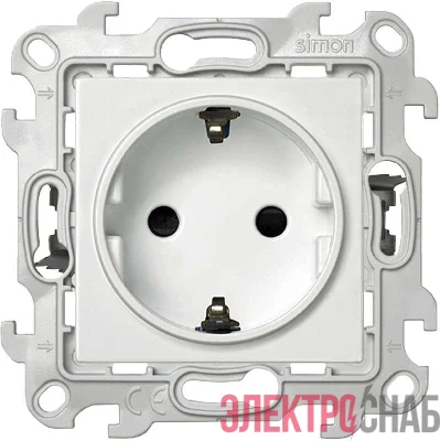 Розетка 1-м СП Simon 24 16А IP20 2P+E Push&Go защ. шторки механизм бел. Simon 2420432-030