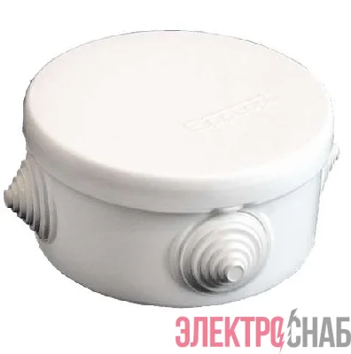 Коробка распределительная ОП d90х45мм У140 IP54 4 выхода 4 гермоввода крышка защелкивающаяся бел. Epplast 140141