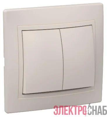 Выключатель 2-кл. СП Кварта 10А IP20 ВС10-2-0-ККм крем. GENERICA EVK20-K33-10-DM