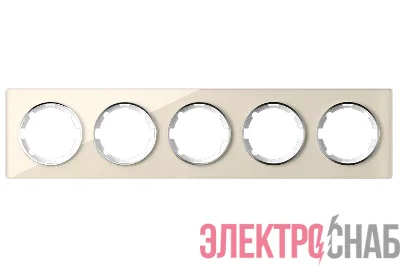 Рамка 5-м Garda горизонт. стеклянная беж. 2E52501301 OneKeyElectro 2234933