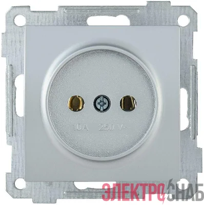 Розетка 1-м СП Bolero РС10-1-0-Б 10А IP20 без заземл. механизм серебр. IEK ERB10-K23-10