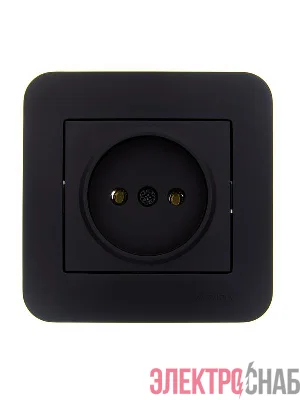Розетка 1-м СП ASTI 16А IP20 без заземл. термопласт в сборе черн. бархат. LEZARD 7081-4242-121B