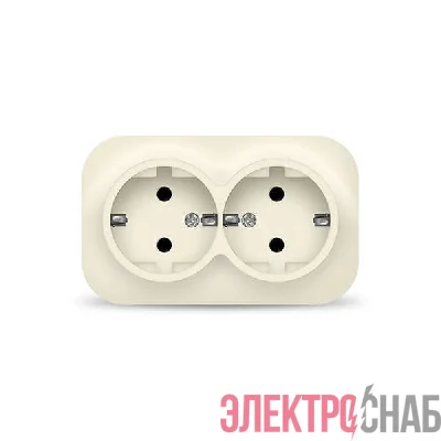 Розетка 2-м ОП 16А IP20 с заземл. сл. кость IONICH 1428