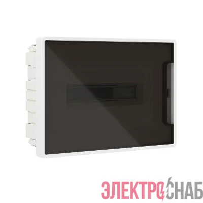 Щиток встраиваемый FRAME 12мод с тонированной дверцей с 2 шинами PEN на 6 и 8 отверст. бел. DKC F12B1WD