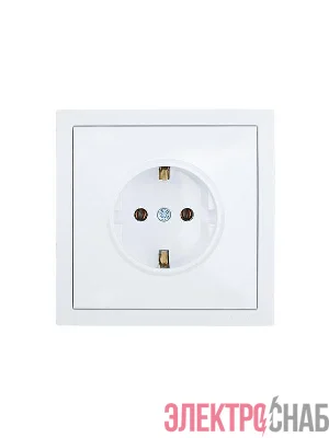 Розетка 1-мест. с/з ПБТ СП ZIMA безвинт. зажим бел. LEZARD 704-0288-122BQC