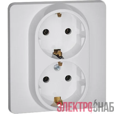 Розетка Inspiria 16А 250В 2х2P+E немецк. стандарт бел. IEK 673750