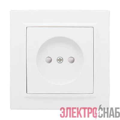 Розетка 1-м СП Минск 10А IP20 без заземл. защ. шторки бел. Basic EKF ERR10-022-100