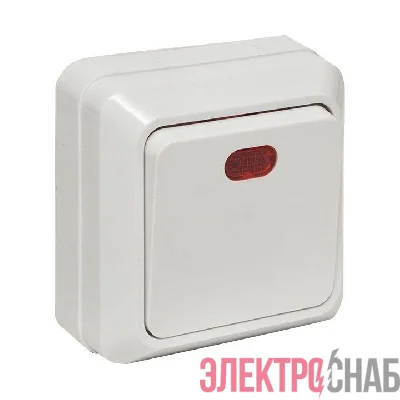 Выключатель 1-кл. ОП Рим 10А IP20 с индикатором бел. EKF ENV10-121-10