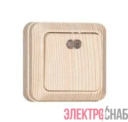 Переключатель проходной 1-кл. ОП Олимп 10А IP20 с подсветкой сосна UNIVersal 5560810