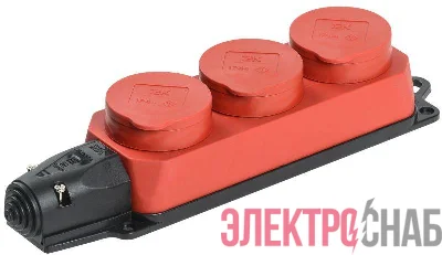 Колодка 3-м ОМЕГА РБ33-1-0м IP44 каучук красн. IEK PKR61-016-2-K04