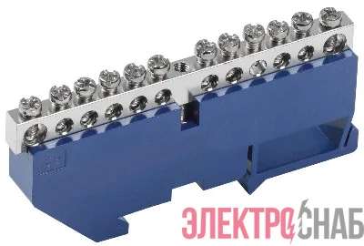 Шина нулевая на DIN-изол. Ni ШНИ-6х9-12-Д-С IEK YNN10-12-D-K07-N