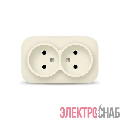 Розетка 2-м ОП 10А IP20 без заземл. сл. кость IONICH 1427