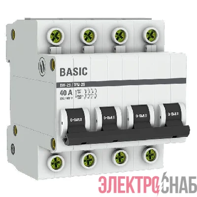 Выключатель нагрузки 4п 40А ВН-29 Basic EKF SL29-4-40-bas