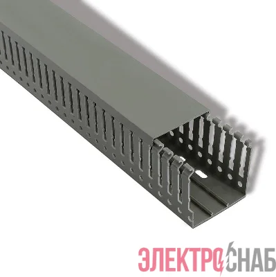 Кабель-канал перфорированный 40х40 L2000 самоклеящийся (паз 4мм зуб 6мм) сер. Rexant 28-5015