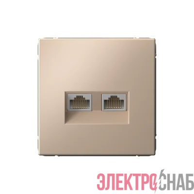 Розетка компьютерная 2-м ArtGallery RJ45 + RJ45 кат.5E механизм песочн. SE GAL001285