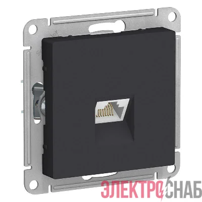 Розетка компьютерная 1-м AtlasDesign RJ45 кат.5E механизм карбон SE ATN001083