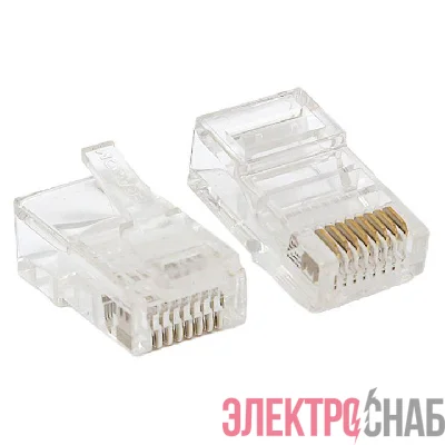 Коннектор RJ45 (8P8C) кат.5E неэкранир. TERACOM универс. (уп.10шт) EKF TRC-PLUG-5EUTP-10
