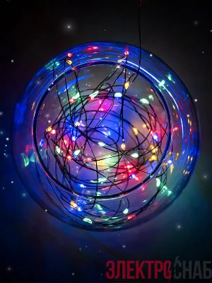 Гирлянда &quot;Роса&quot; DC-G06-120M 120 RGB microLED 12.1м. 8реж. 3хAA ФАZА 5059610