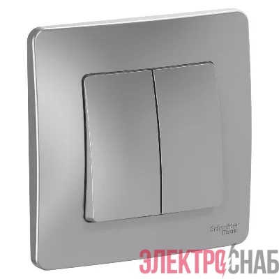 Выключатель 2-кл. СП Blanca 10А IP20 (сх. 5) 250В алюм. SE BLNVS010503