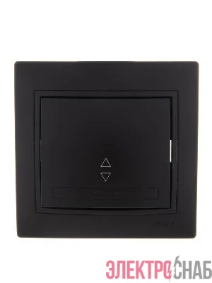 Переключатель проходной 1-кл. 1п СП Mira 10А IP20 со вставкой черн. бархат LEZARD 701-4242-105