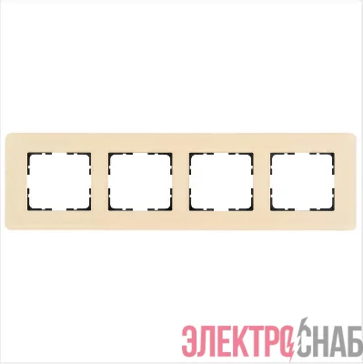 Рамка 4-м G-Glass закругленная стекло матов. тауп Jasmart G1004GT-RM