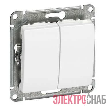 Выключатель 2-кл. СП Glossa 10А IP20 (сх. 5) 10AX механизм бел. SE GSL000151
