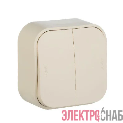 Выключатель 2-кл. ОП Quteo 10А IP20 10AX сл. кость IEK 782232