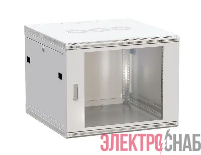 Шкаф настенный 19дюйм TERACOM PRO 6U 600х450мм дверь стеклянная с замком-ручкой сер. EKF TRP-WLL-0664-40G