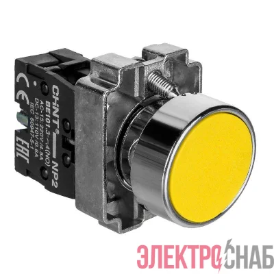 Кнопка управления NP2-BA51 без подсветки желт. 1НО IP40 CHINT 574844
