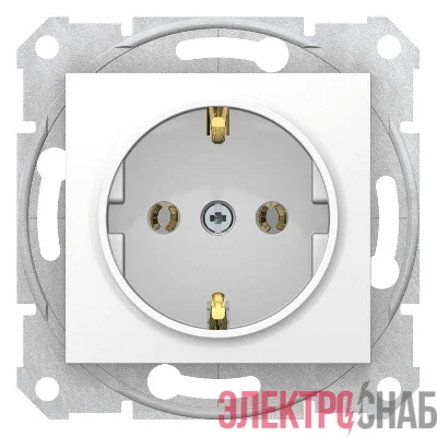 Механизм розетки 1-м СП Sedna 16А без шторок с заземл. быстрозажим. контакты бел. SchE SDN3001821
