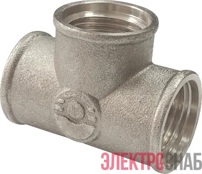 Тройник никелированный ВР-ВР-ВР 3/4дюйм (50/10) VALFEX VF.130.N.034