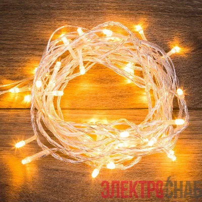 Гирлянда светодиодная "Твинкл Лайт" 6м 40LED тепл. бел. 5.1Вт IP20 провод ПВХ прозр. Neon-Night 303-176