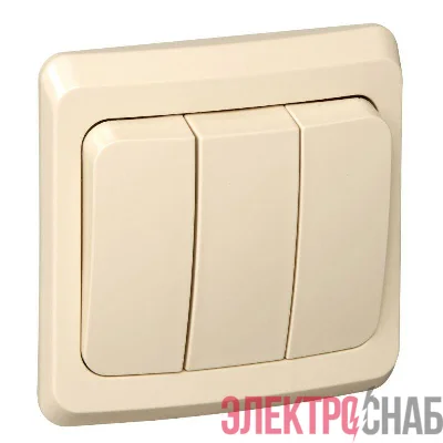 Выключатель 3-кл. СП Этюд 10А IP20 крем. SchE BC10-003K