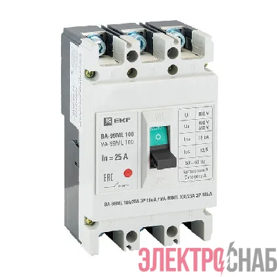Выключатель автоматический 3п 100/20А 18кА ВА-99МL Basic EKF mccb99-100-20mi