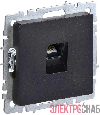 Розетка компьютерная СП RJ45 кат.5E BRITE РК10-БрЧ механизм черн. IEK BR-K10-1-K02