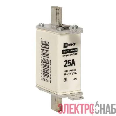 Вставка плавкая ППН-33 100/25А габарит 00C PROxima EKF fus-33/100/25