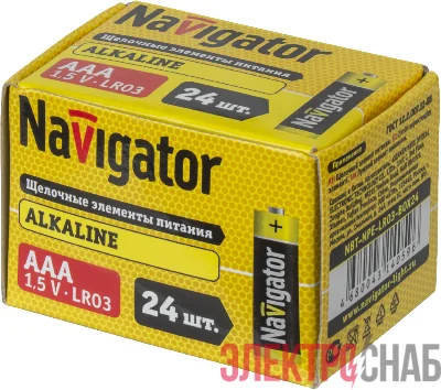 Элемент питания алкалиновый AAA/LR03 14 059 NBT-NPE-LR03-BOX24 (уп.24шт) Navigator 14059