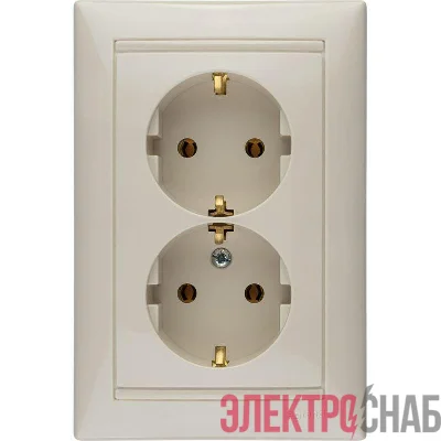 Розетка 2-м СП Valena в сборе с заземл. сл. кость Leg 774370