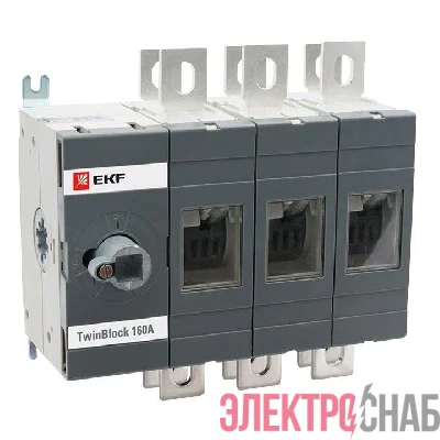 Рубильник 3п 160А реверсивный без рукоятки управления TwinBlock EKF tb-s-160-3p-rev