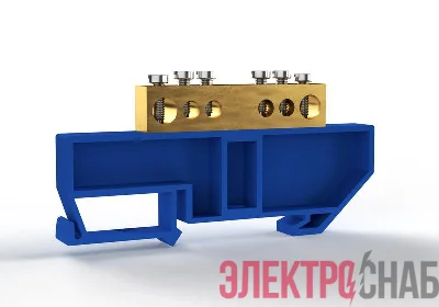 Шина нулевая на DIN-изоляторе 8х12мм 6 отвер. латунь TOKOV ELECTRIC TKE-BCB-812-6-DIN/N