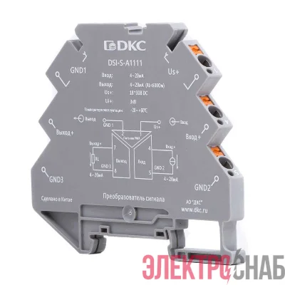 Преобразователь сигнала DSI 6.2мм 1 вход 4-20мА 1 выход 4-20мА DKC DSI-S-A1111