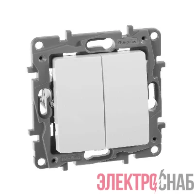 Выключатель 2-кл. СП Etika 10А IP20 250В 10AX безвинтов. зажимы механизм бел. IEK 672202