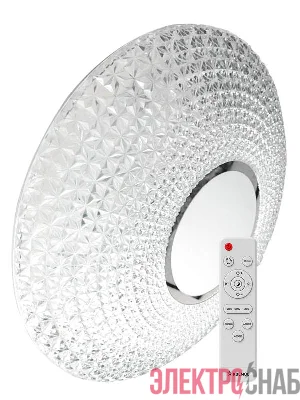 Светильник светодиодный PREMIUM CRYSTAL 55Вт 230В 3000-6500К 4400лм IP40 400х100мм настенно-потолочный управляемый с пультом ДУ КОСМОС KSCrys55W