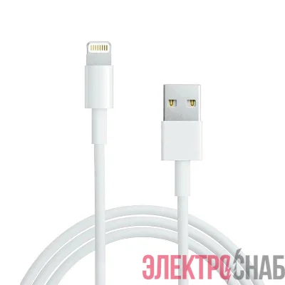 Кабель USB-A - Lightning 2.4А 2м ПВХ бел. Rexant 18-1125