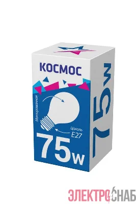 Лампа накаливания A50/A55 75Вт E27 220-240В мат. КОСМОС LKsmSt55Fr75E27v2